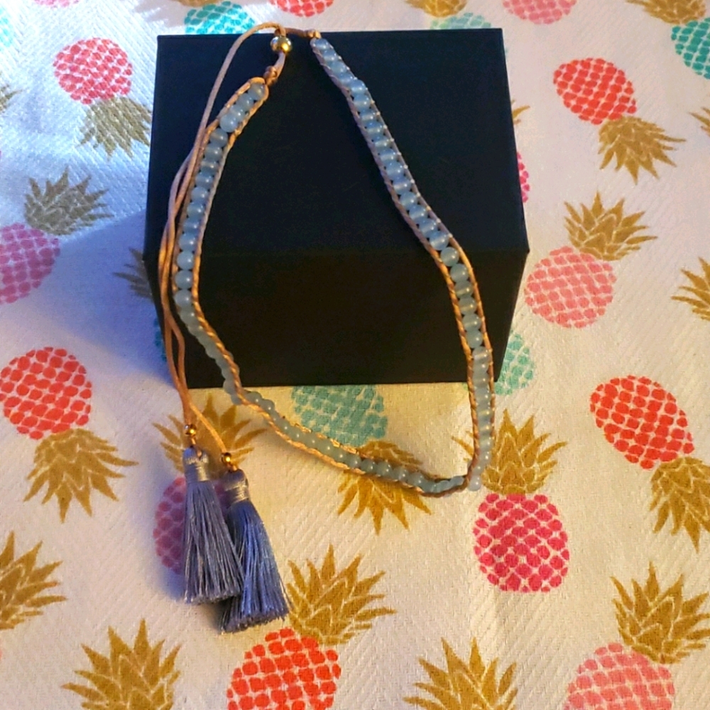 BLUE CHACEDONY BEADED CHOKER